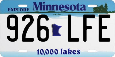 MN license plate 926LFE