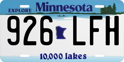 MN license plate 926LFH