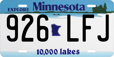 MN license plate 926LFJ