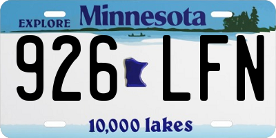 MN license plate 926LFN