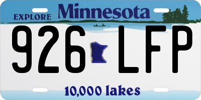 MN license plate 926LFP