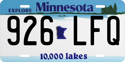 MN license plate 926LFQ