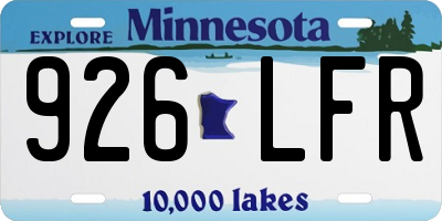 MN license plate 926LFR
