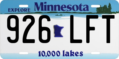 MN license plate 926LFT