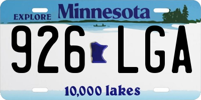 MN license plate 926LGA
