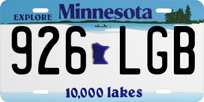 MN license plate 926LGB