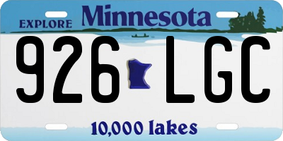MN license plate 926LGC