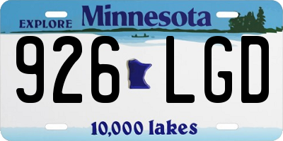 MN license plate 926LGD