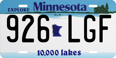 MN license plate 926LGF