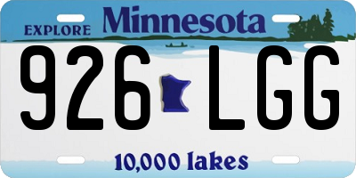 MN license plate 926LGG