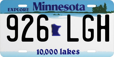 MN license plate 926LGH