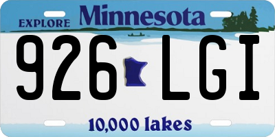 MN license plate 926LGI