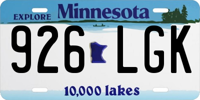 MN license plate 926LGK