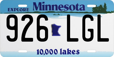 MN license plate 926LGL