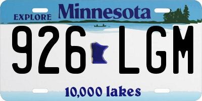 MN license plate 926LGM