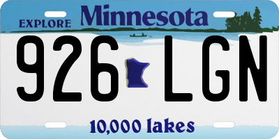 MN license plate 926LGN