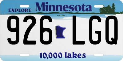 MN license plate 926LGQ