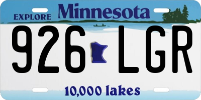 MN license plate 926LGR
