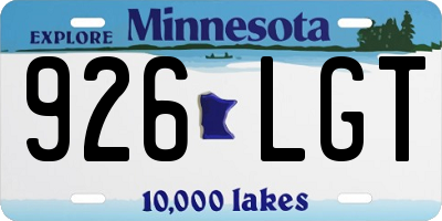 MN license plate 926LGT