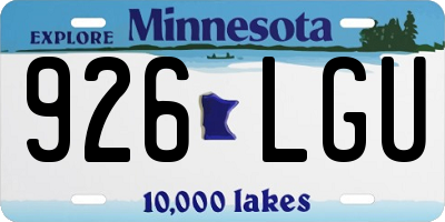 MN license plate 926LGU