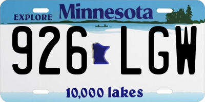 MN license plate 926LGW
