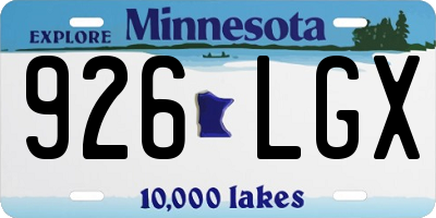 MN license plate 926LGX