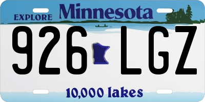 MN license plate 926LGZ