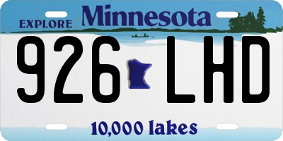 MN license plate 926LHD