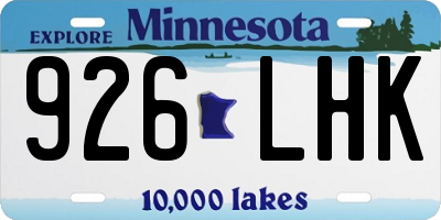 MN license plate 926LHK