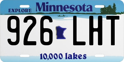 MN license plate 926LHT