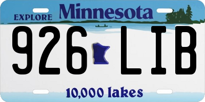 MN license plate 926LIB