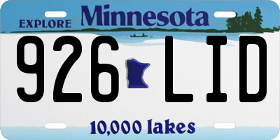 MN license plate 926LID