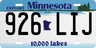 MN license plate 926LIJ