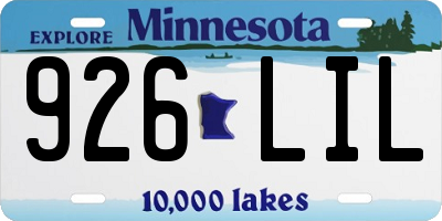 MN license plate 926LIL