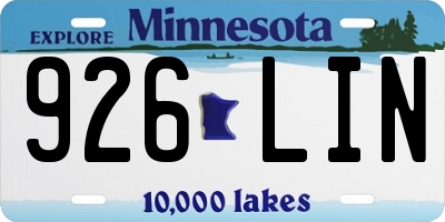 MN license plate 926LIN
