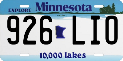 MN license plate 926LIO