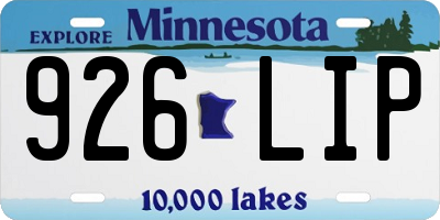 MN license plate 926LIP