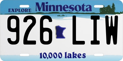 MN license plate 926LIW