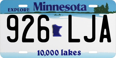 MN license plate 926LJA