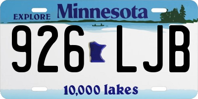 MN license plate 926LJB