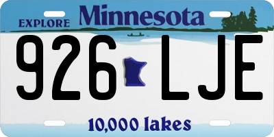 MN license plate 926LJE