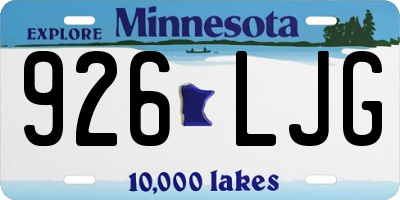 MN license plate 926LJG