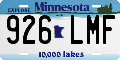 MN license plate 926LMF