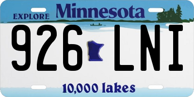 MN license plate 926LNI