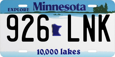 MN license plate 926LNK