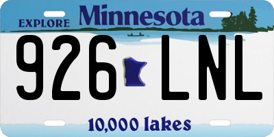 MN license plate 926LNL