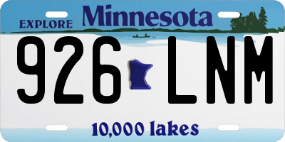 MN license plate 926LNM