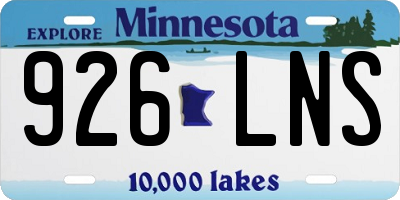 MN license plate 926LNS
