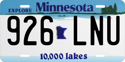 MN license plate 926LNU