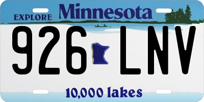 MN license plate 926LNV